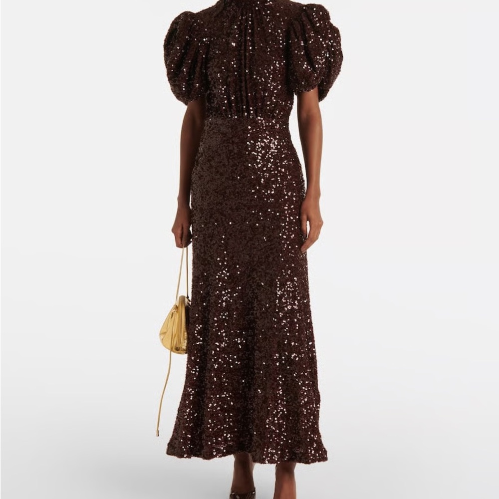 Glamorous Brown Sequin Maxi Dress US 10